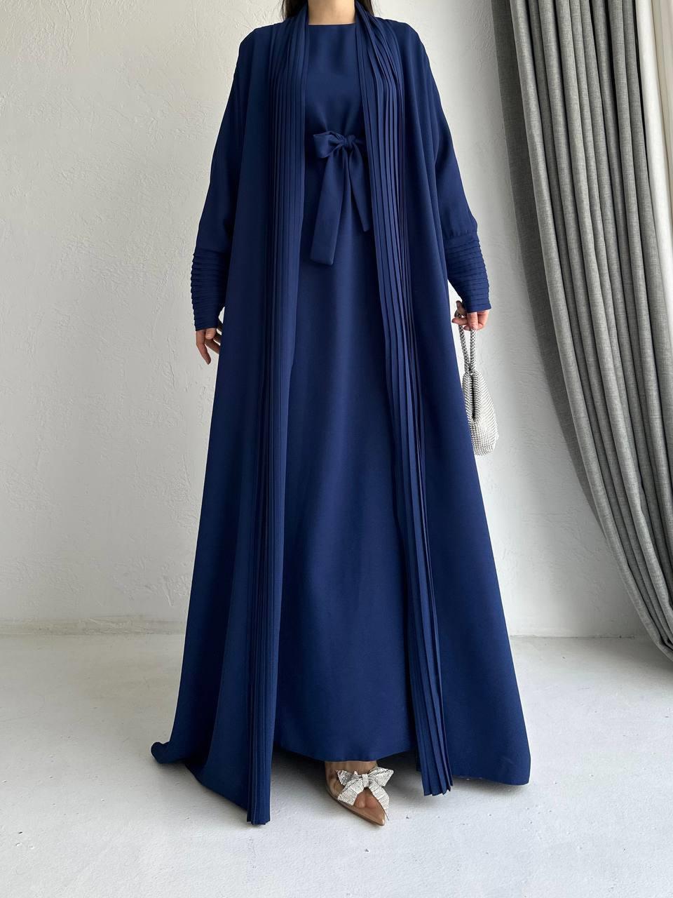 Lacivert Zen Abaya Takım 
