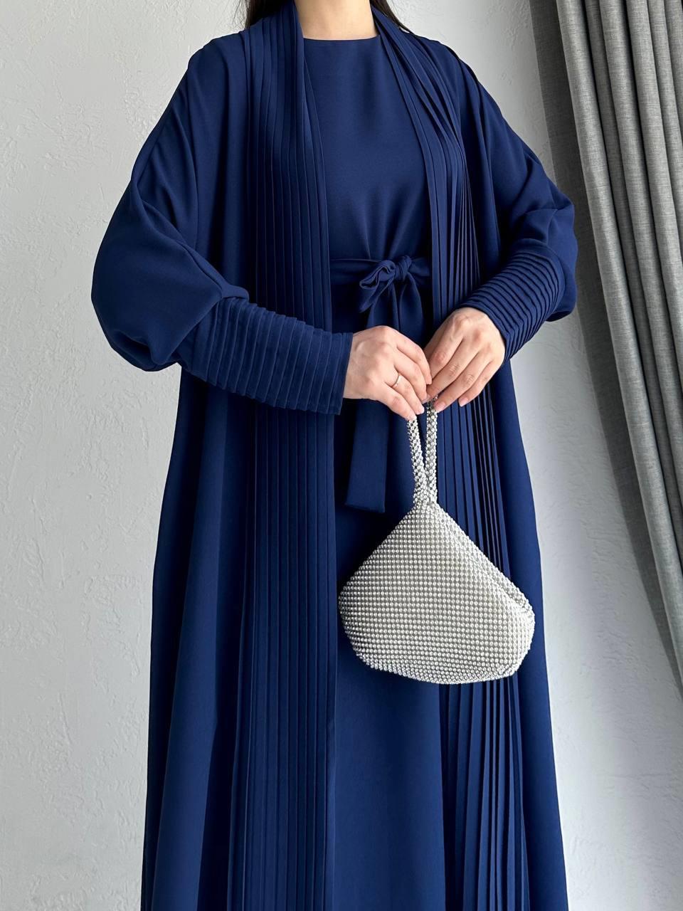 Lacivert Zen Abaya Takım 