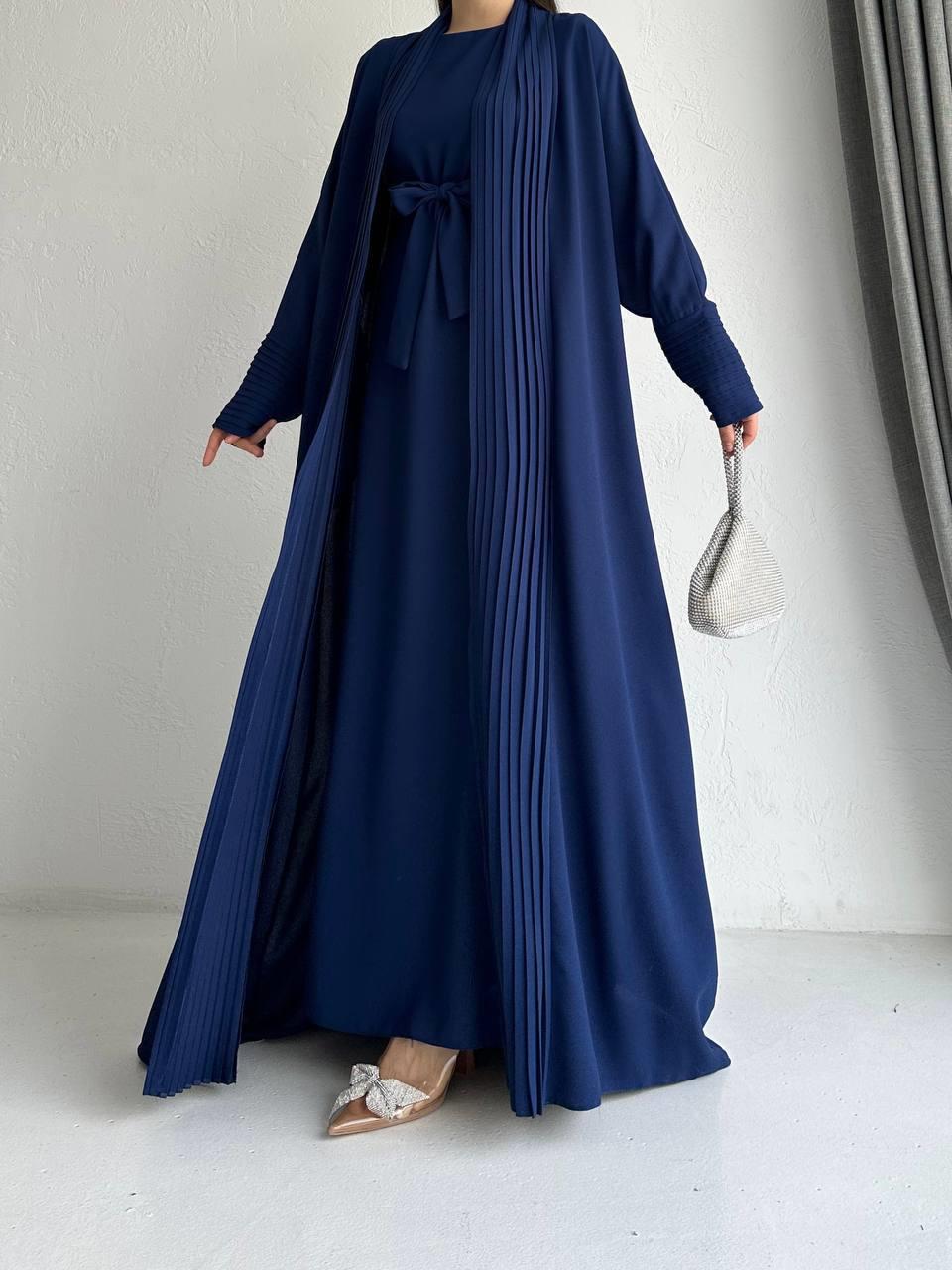 Lacivert Zen Abaya Takım 