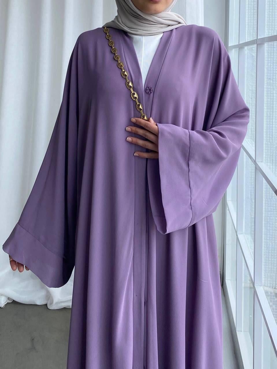Lila Seren Şifon Abaya