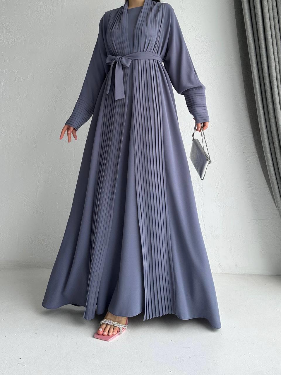 Lila Zen Abaya Takım 