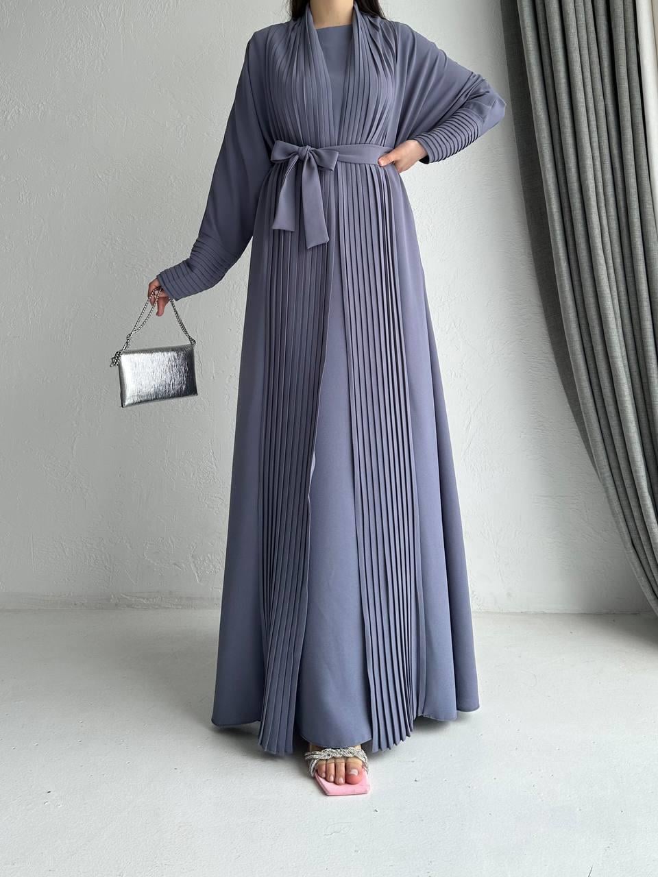 Lila Zen Abaya Takım 