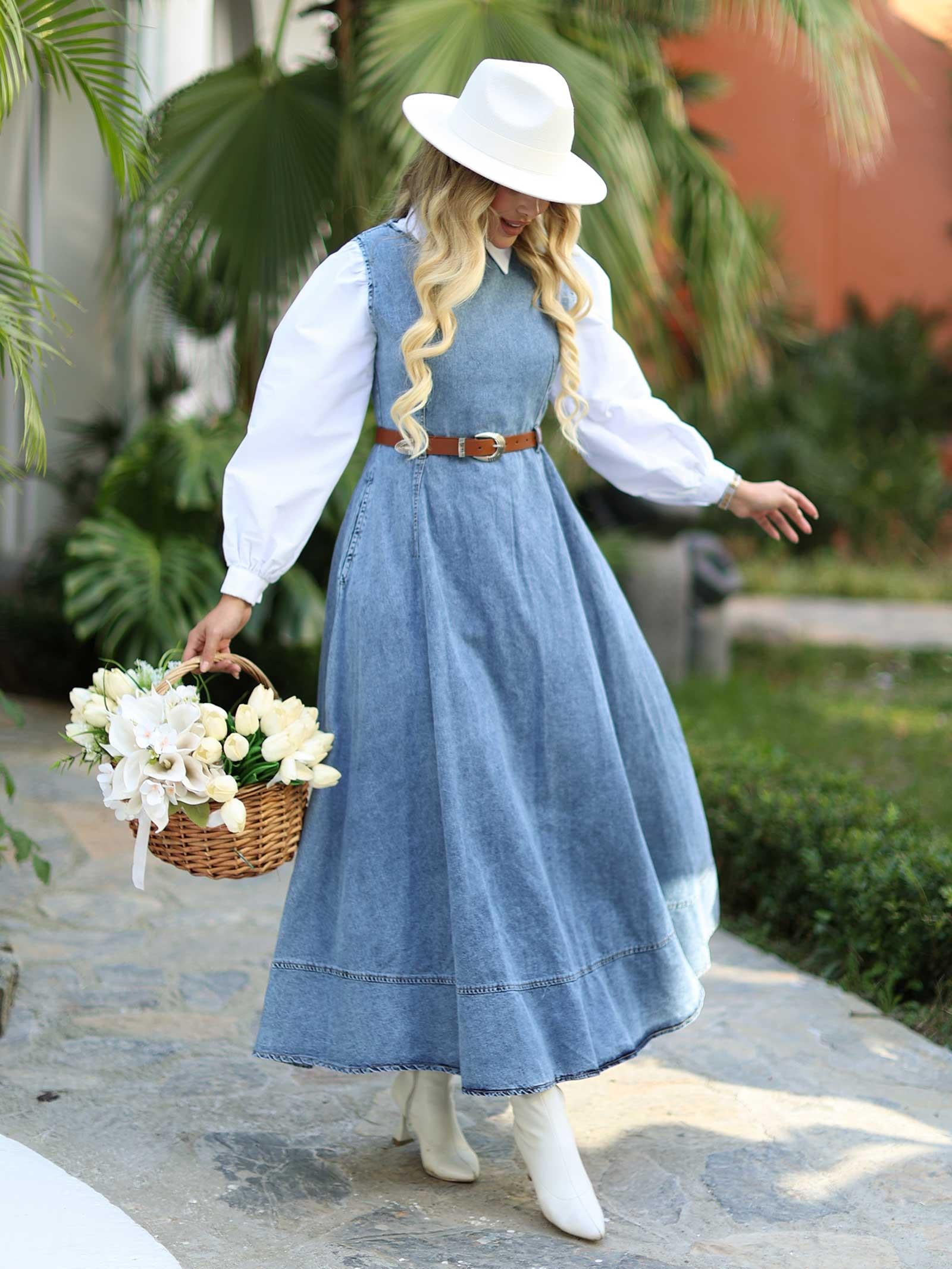 Mavi Kemer Aksesuarlı Denim Jile