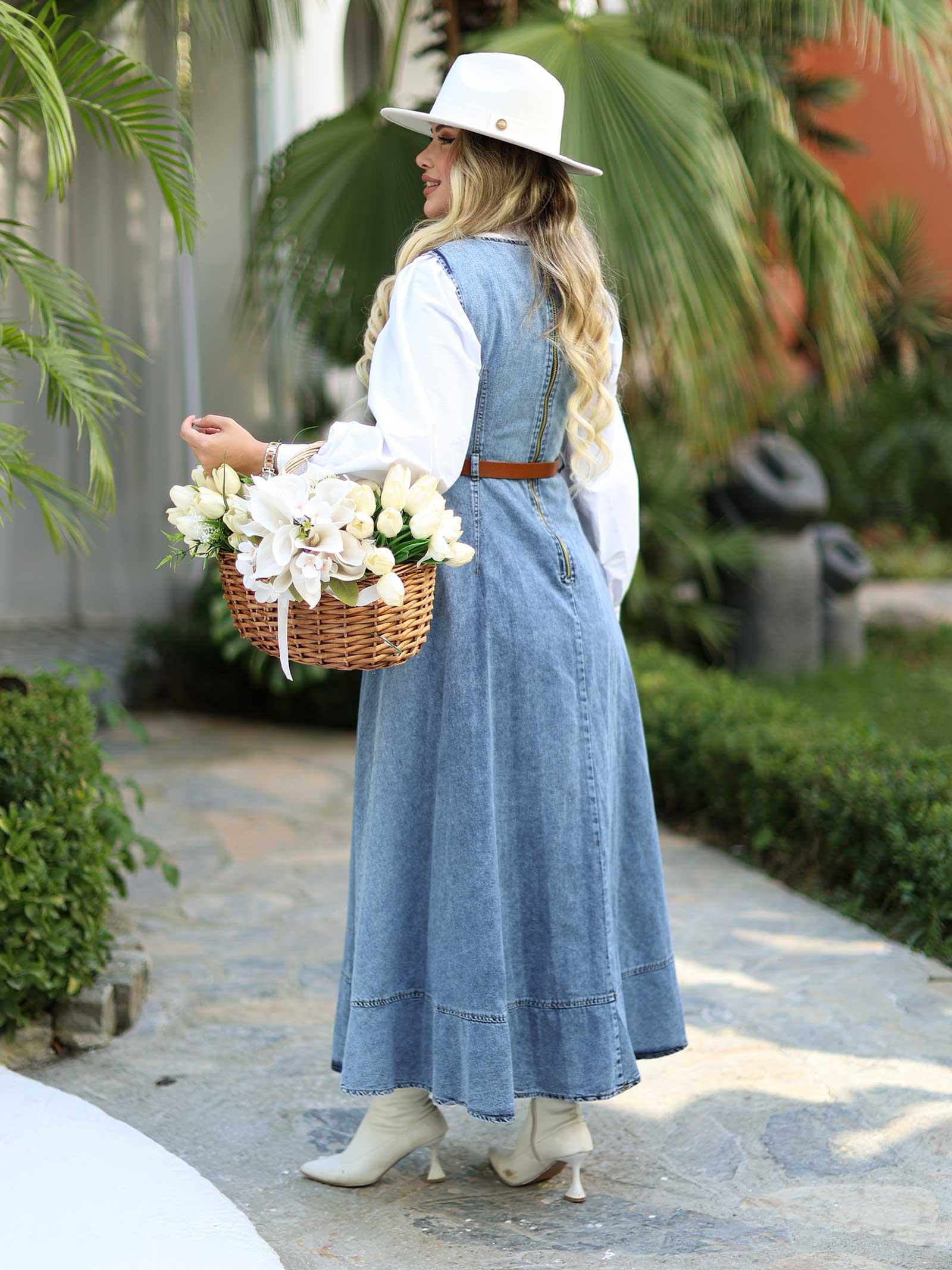 Mavi Kemer Aksesuarlı Denim Jile