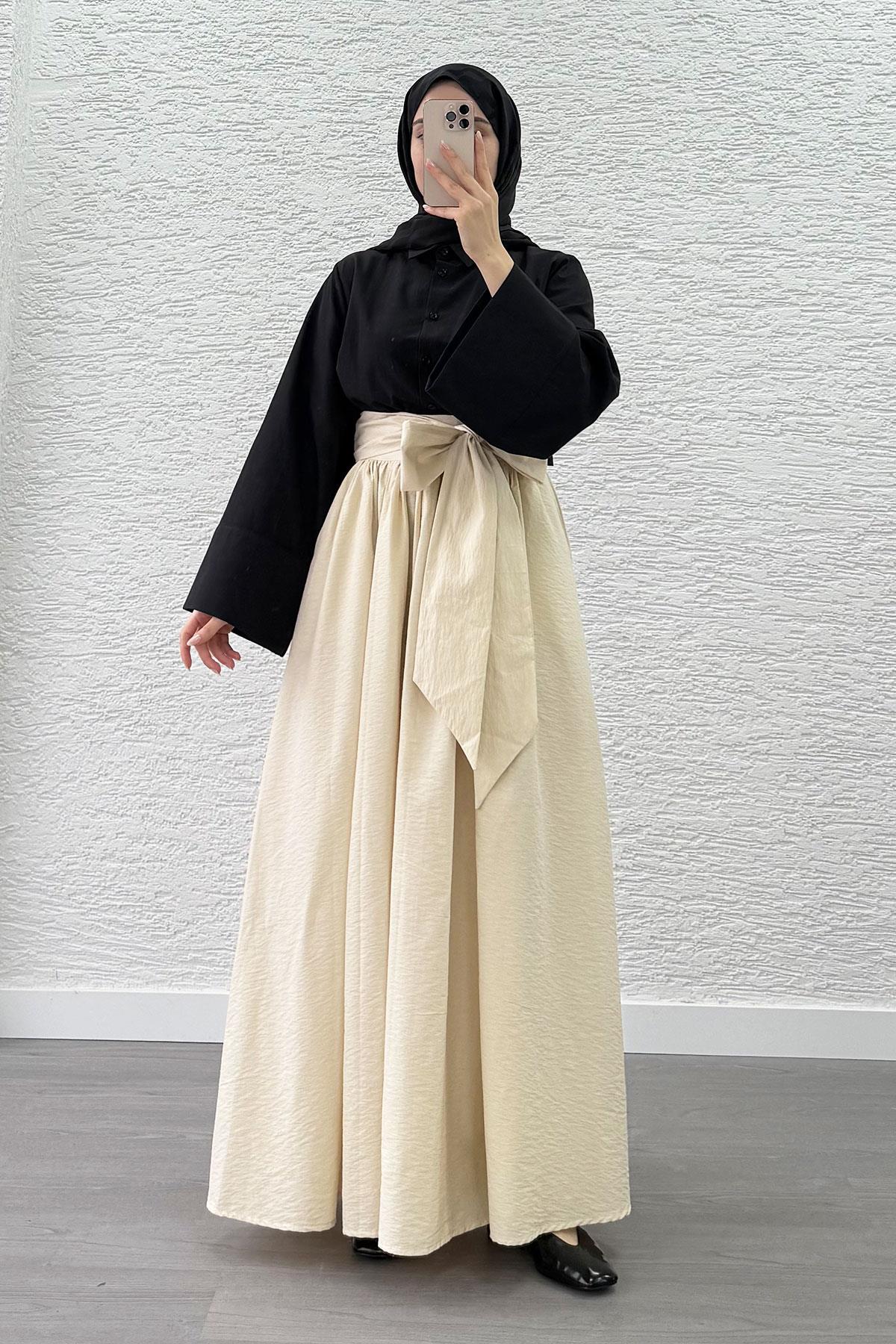 Minimalist Oversize Yarasa Kol Poplin Kadın Gömlek - Siyah