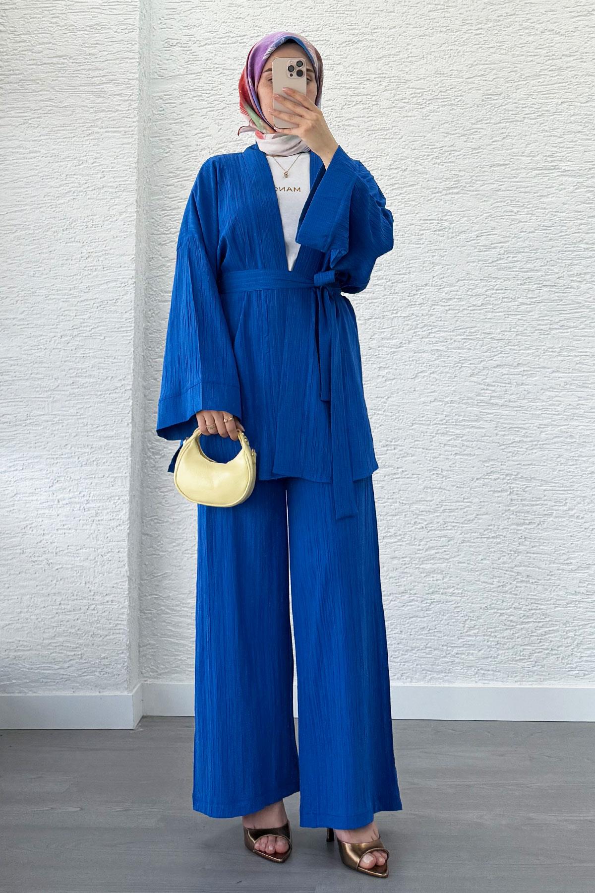 Nihan Kimono Pantolon Takım-Saks
