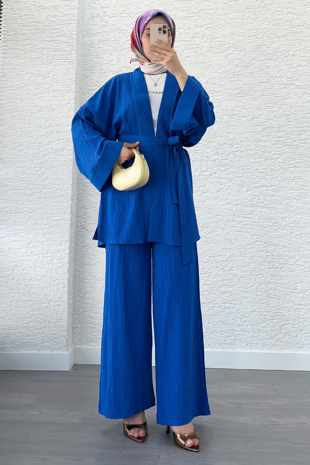 Nihan Kimono Pantolon Takım-Saks