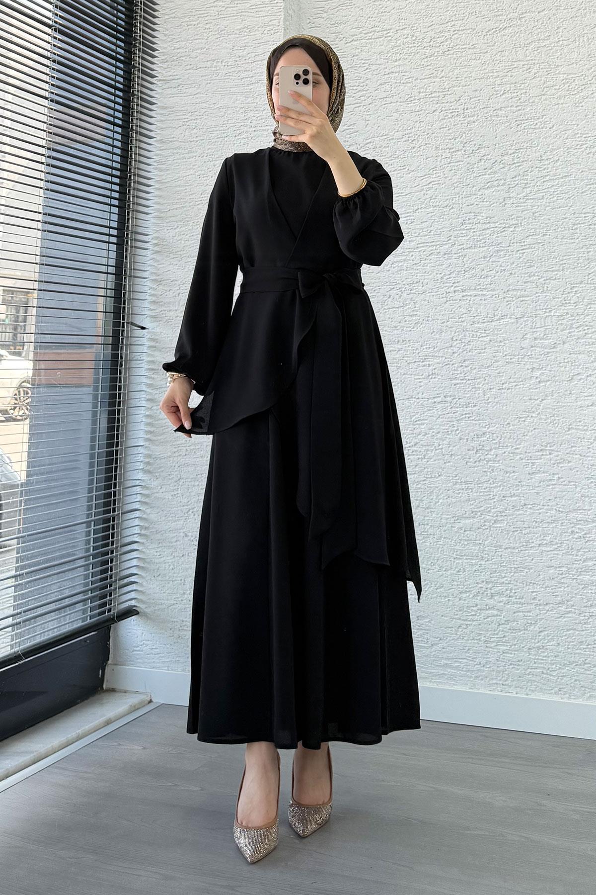 Nora Asimetrik Pantolonlu Takım – Siyah