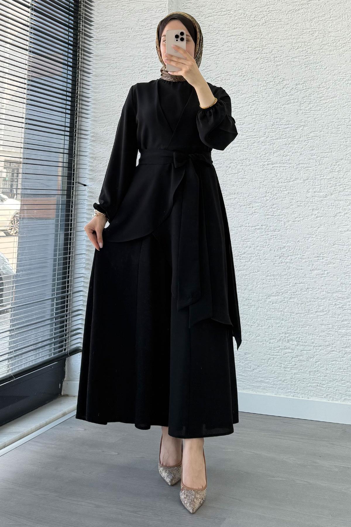 Nora Asimetrik Pantolonlu Takım – Siyah