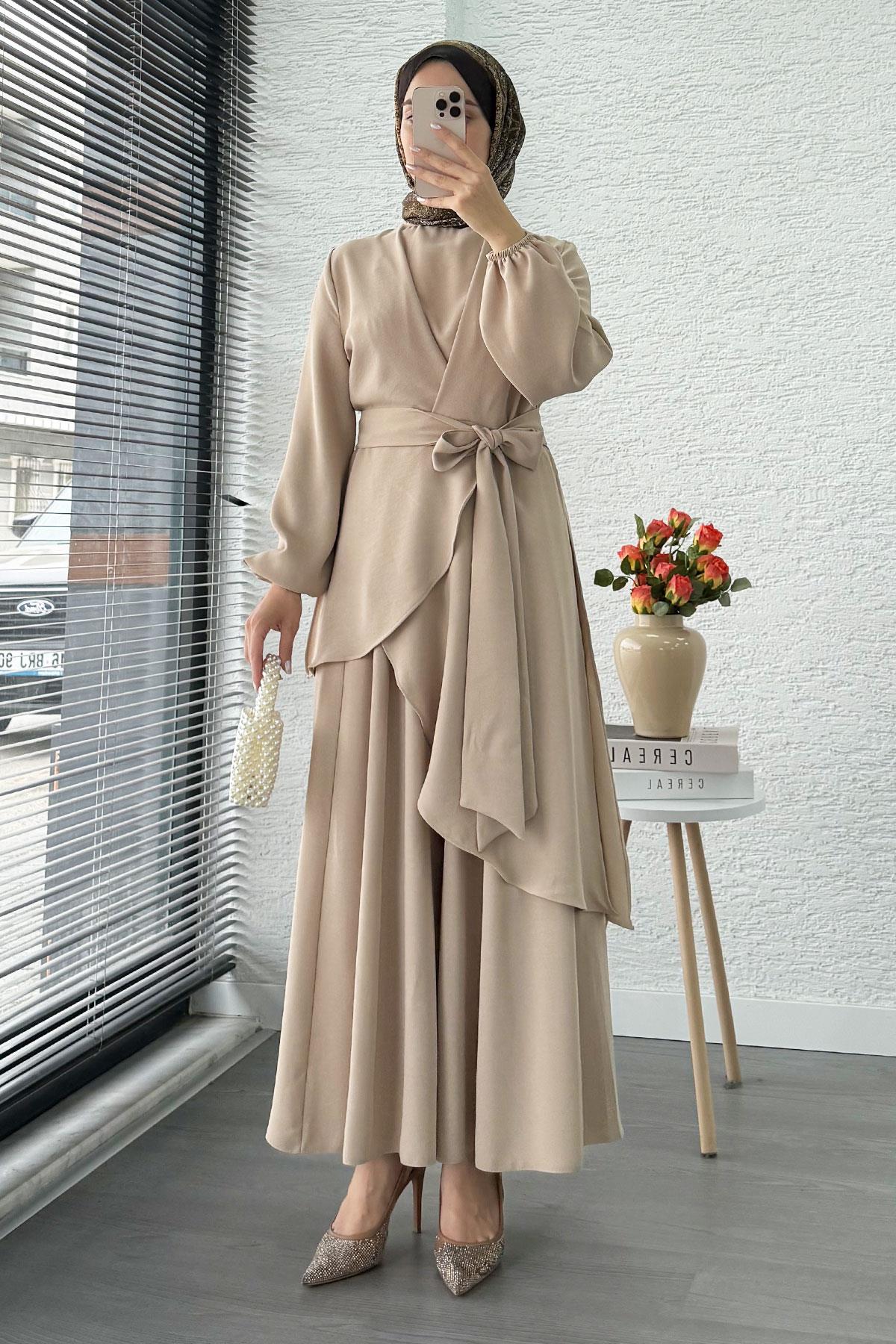 Nora Asimetrik Pantolonlu Takım – Taş