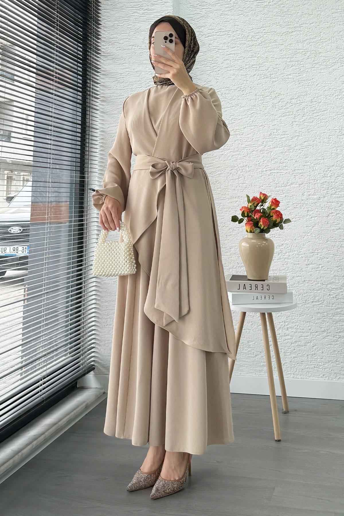 Nora Asimetrik Pantolonlu Takım – Taş