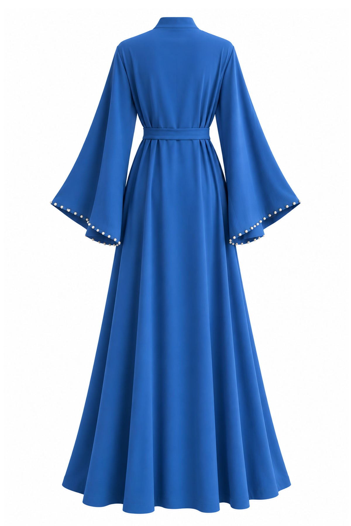 Önden Ve Kolları İnci Detaylı Abaya - Saks