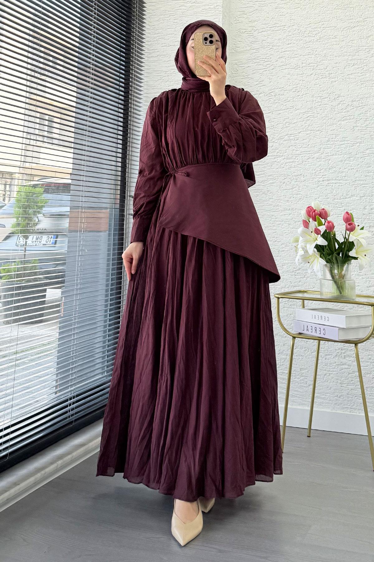 Pelerin Kemer Vual Crush Elbise - Bordo