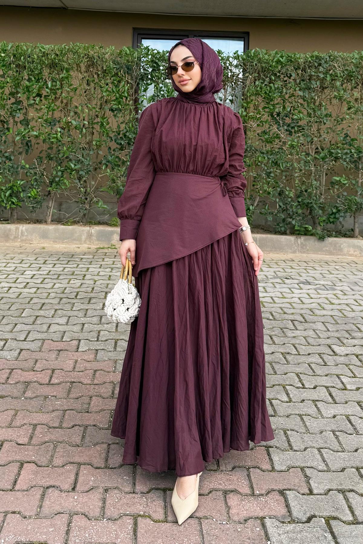 Pelerin Kemer Vual Crush Elbise - Bordo
