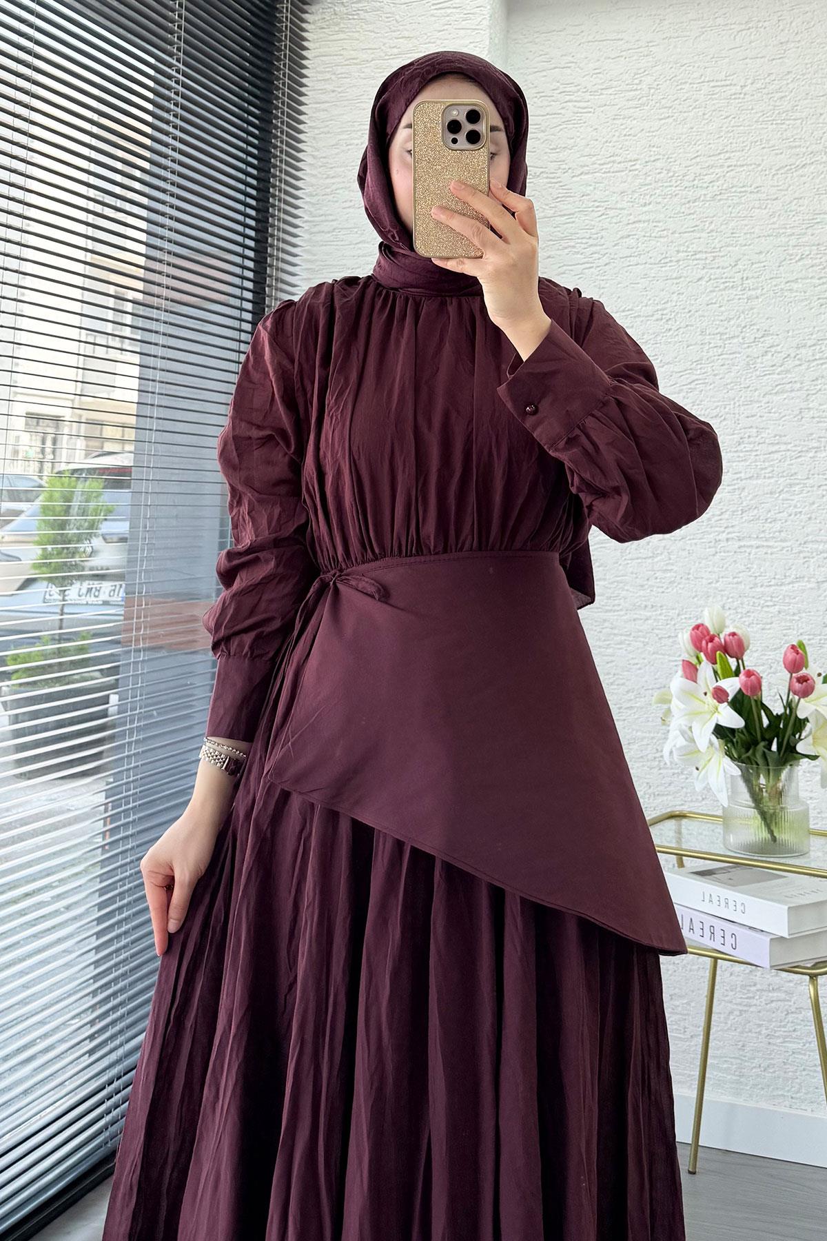 Pelerin Kemer Vual Crush Elbise - Bordo