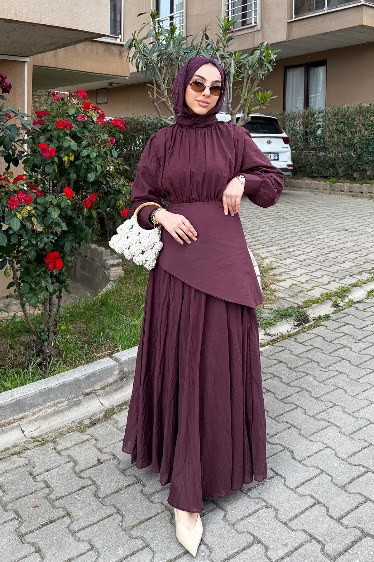 Pelerin Kemer Vual Crush Elbise - Bordo