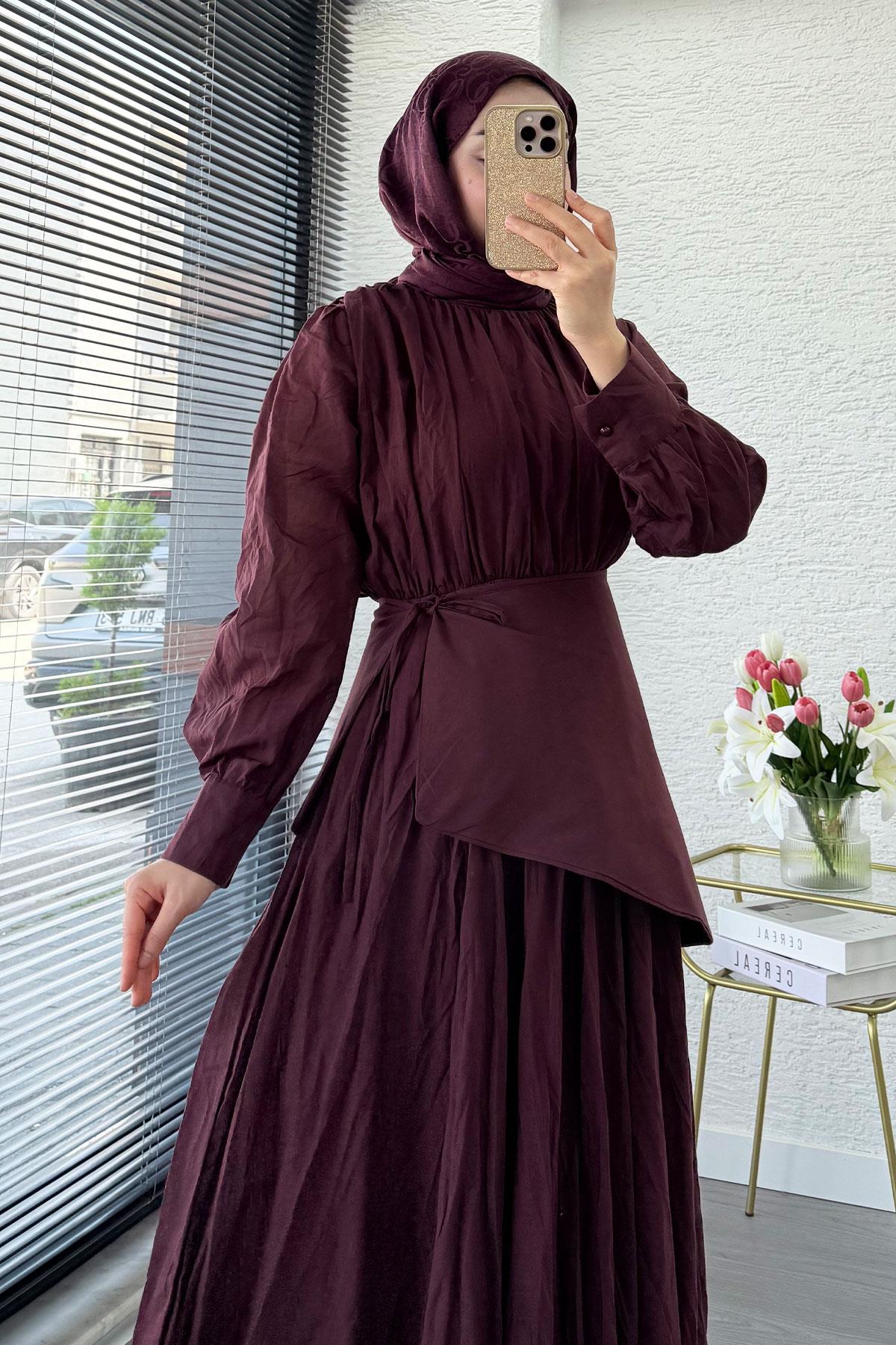 Pelerin Kemer Vual Crush Elbise - Bordo