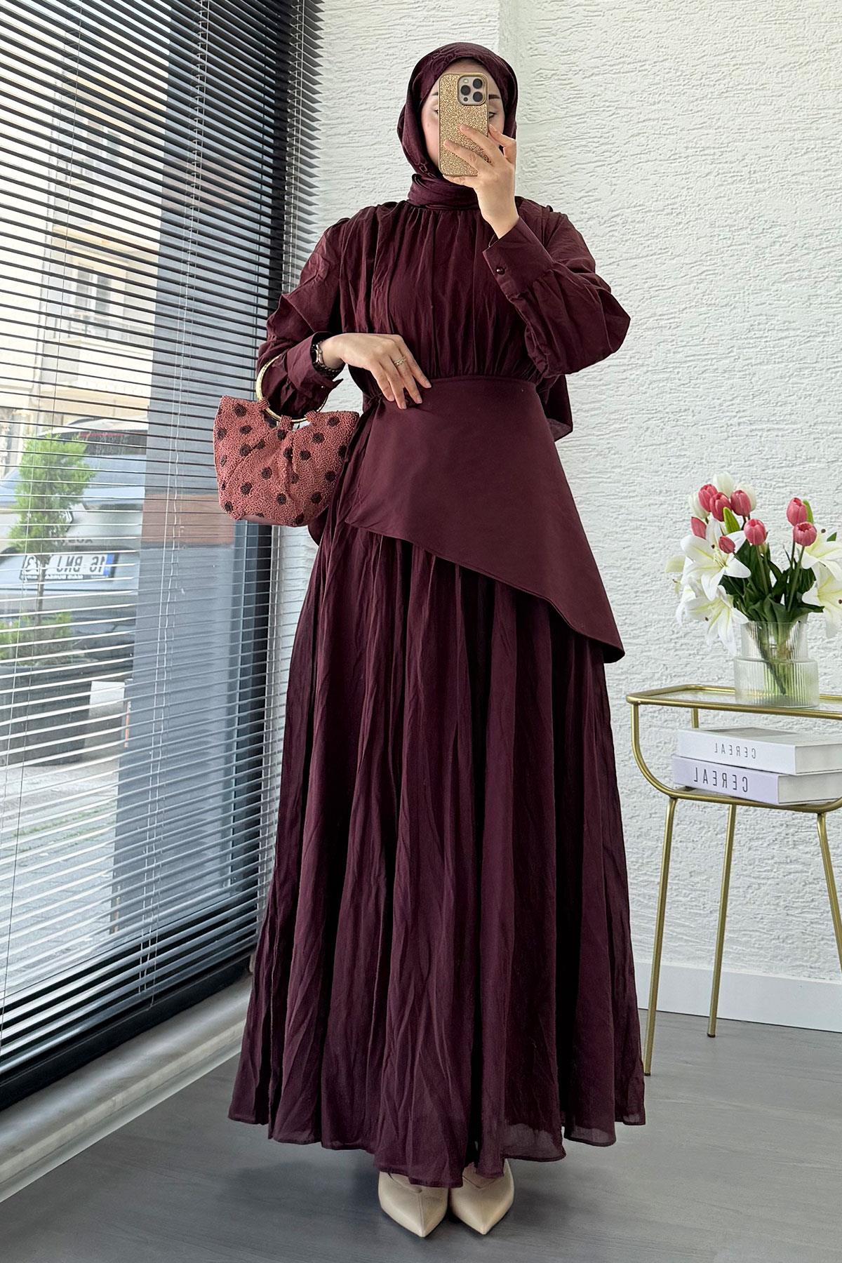 Pelerin Kemer Vual Crush Elbise - Bordo