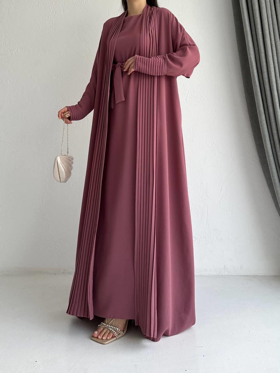 Pembe Zen Abaya Takım 