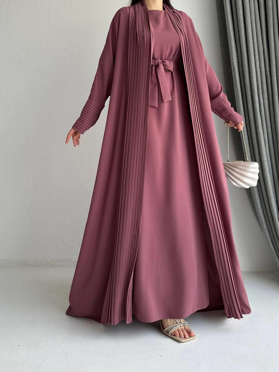 Pembe Zen Abaya Takım 