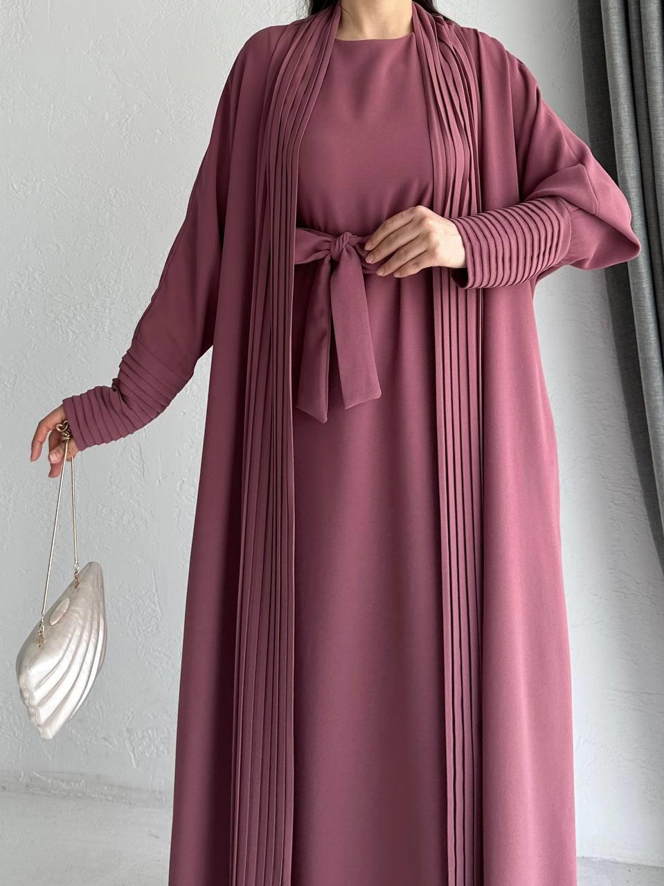 Pembe Zen Abaya Takım 