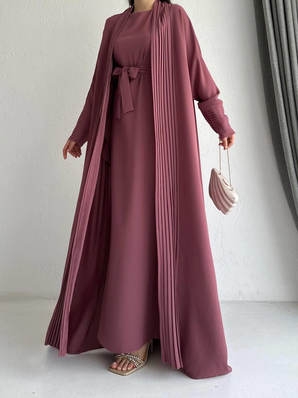 Pembe Zen Abaya Takım 
