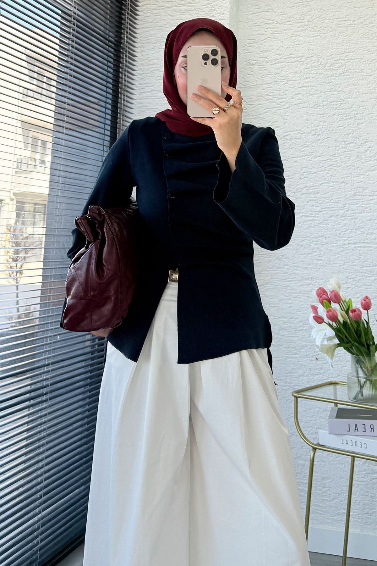 Premıum Önü Düğmeli Selanik Bluz Hırka - Lacivert