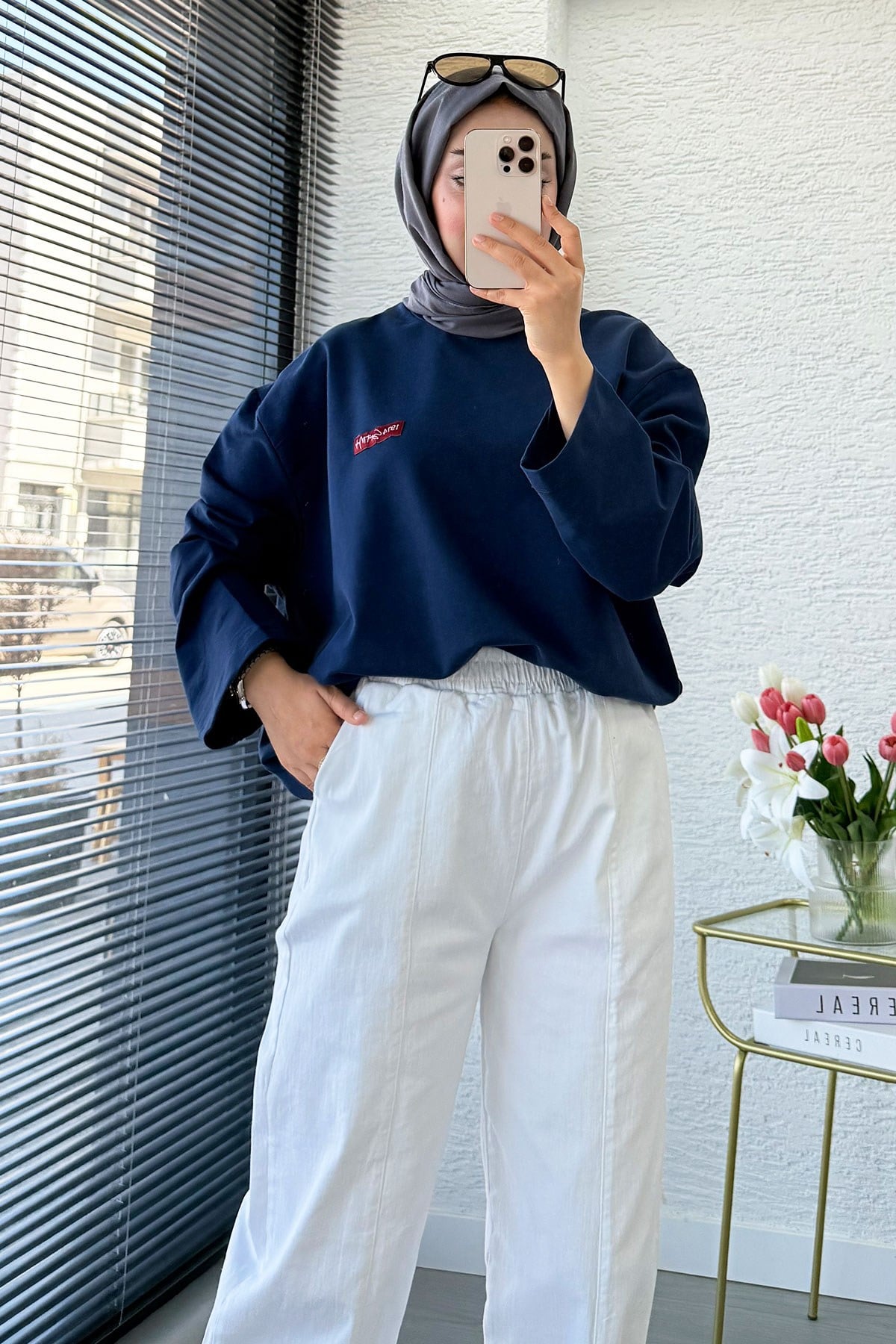 Premium Şalvar Kesim Dikiş Detaylı Jean Pantolon