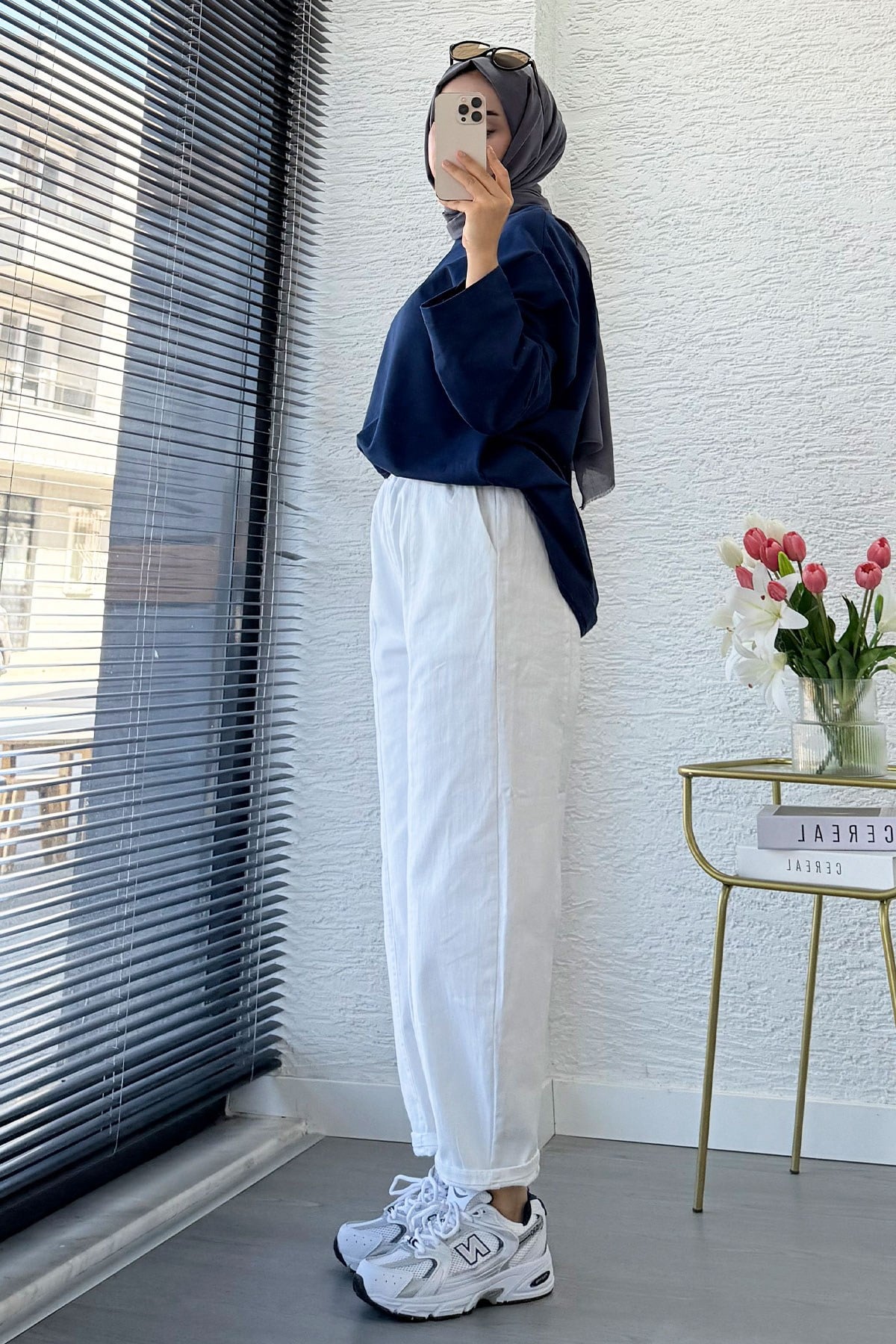 Premium Şalvar Kesim Dikiş Detaylı Jean Pantolon