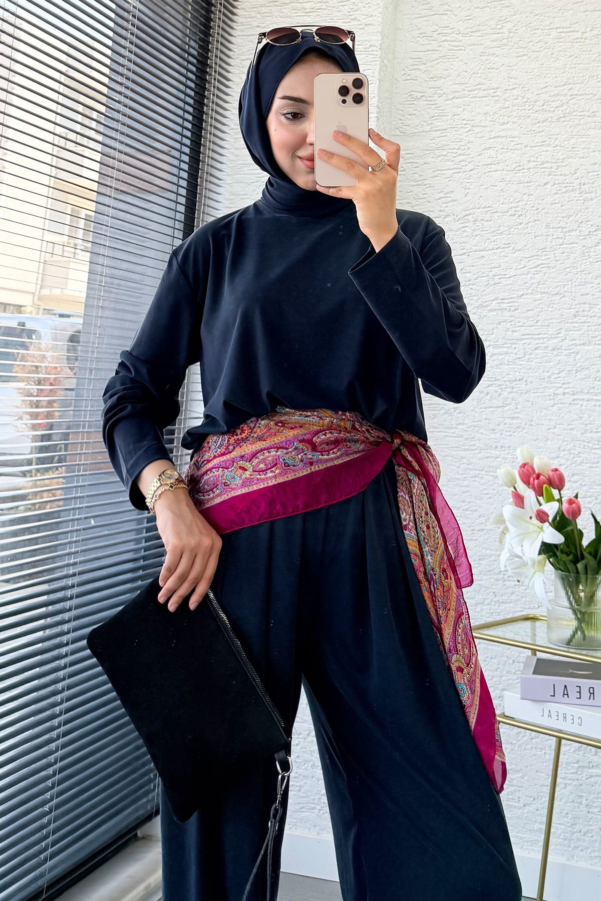 Premium Şalvar Kesim Double Face Pantolon Takım - Antrasit