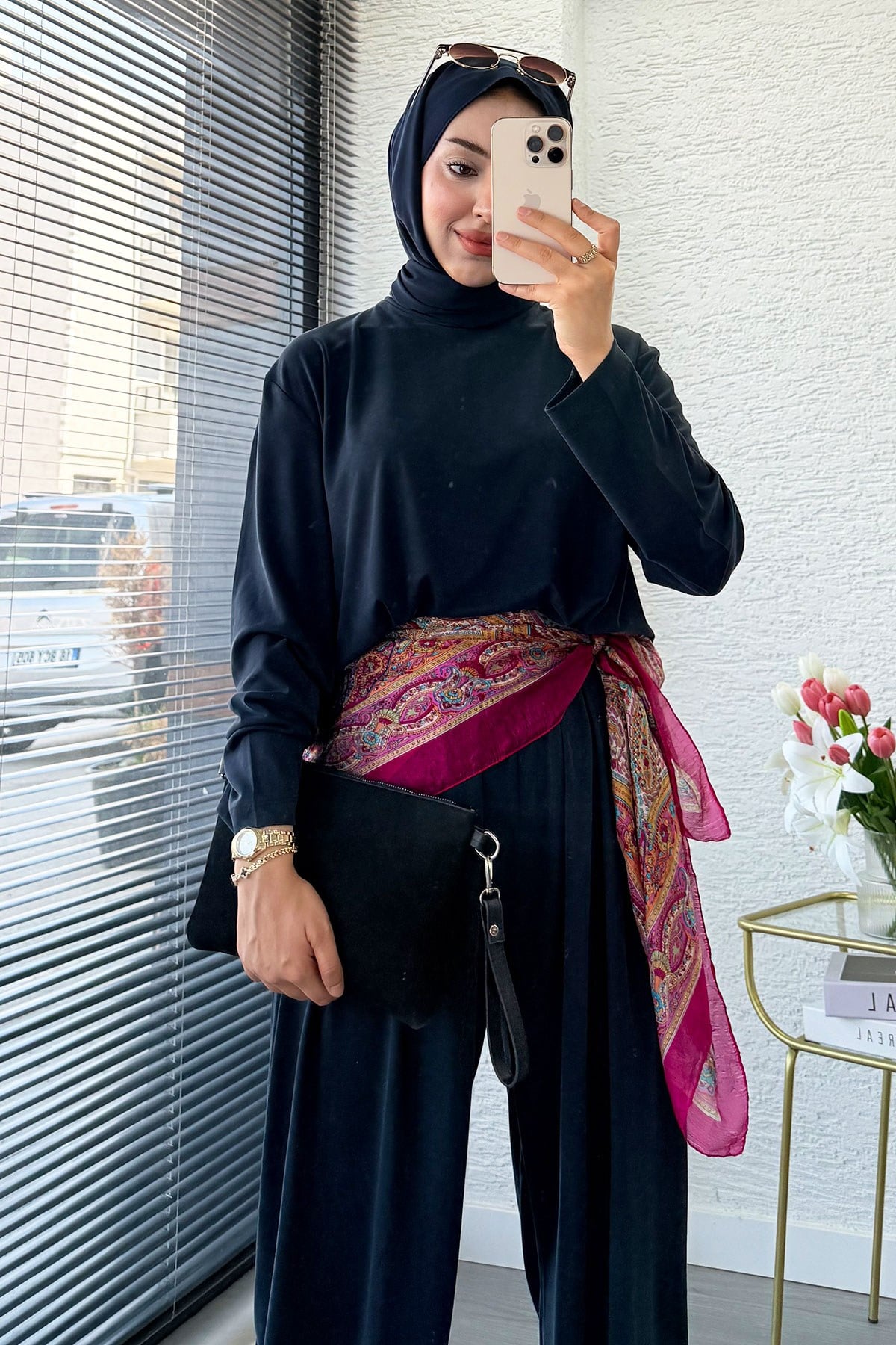 Premium Şalvar Kesim Double Face Pantolon Takım - Antrasit