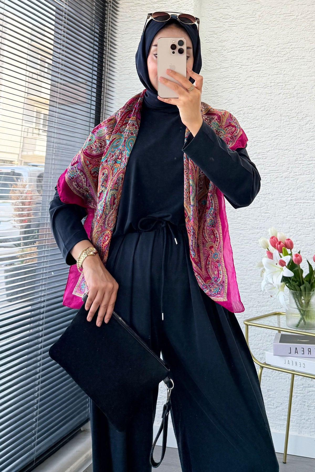Premium Şalvar Kesim Double Face Pantolon Takım - Antrasit