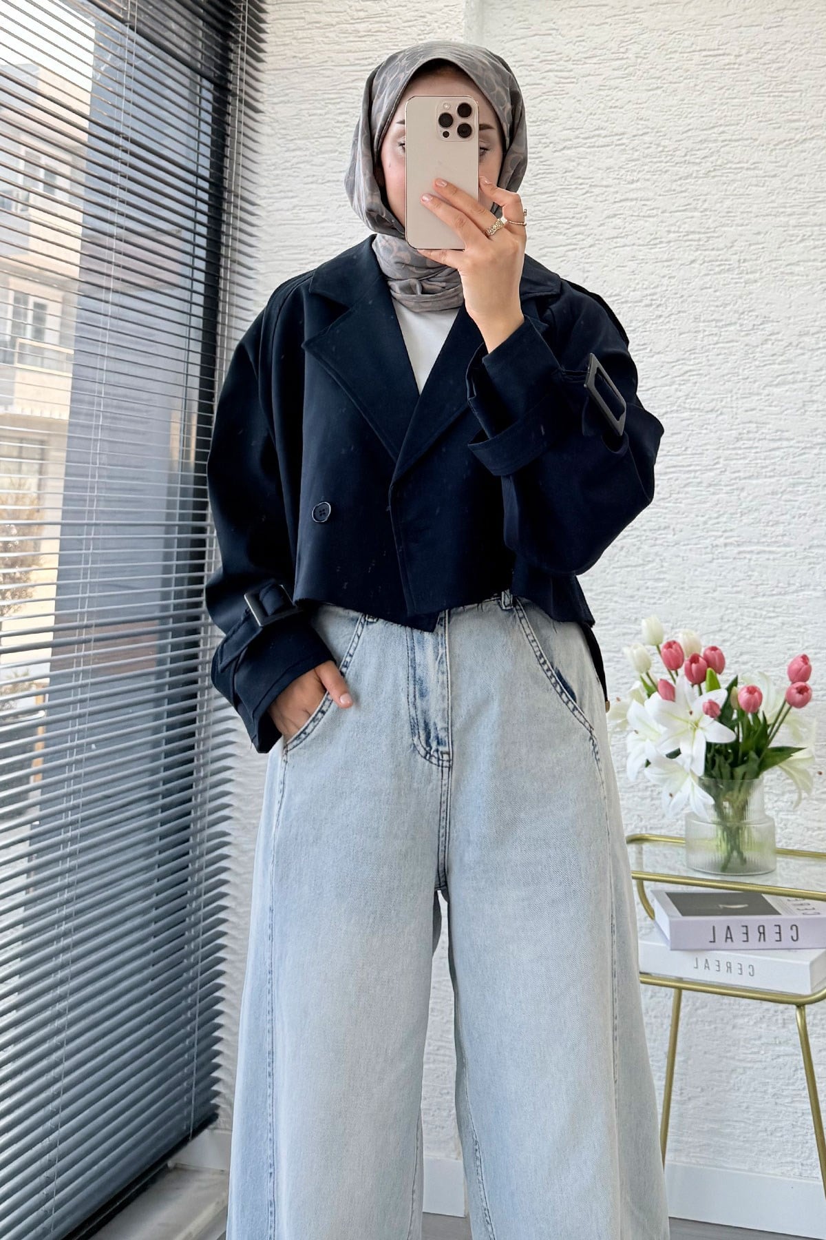 Premıum Şalvar Kesim Drop Crotch Jean Pantolon - Açık Mavi