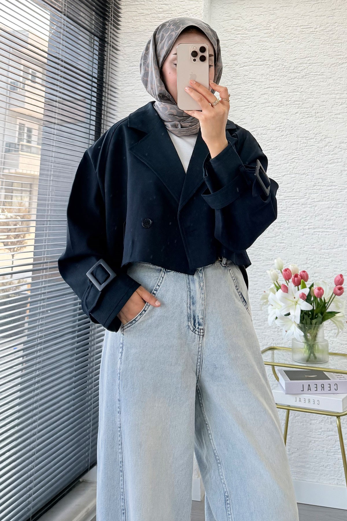 Premıum Şalvar Kesim Drop Crotch Jean Pantolon - Açık Mavi