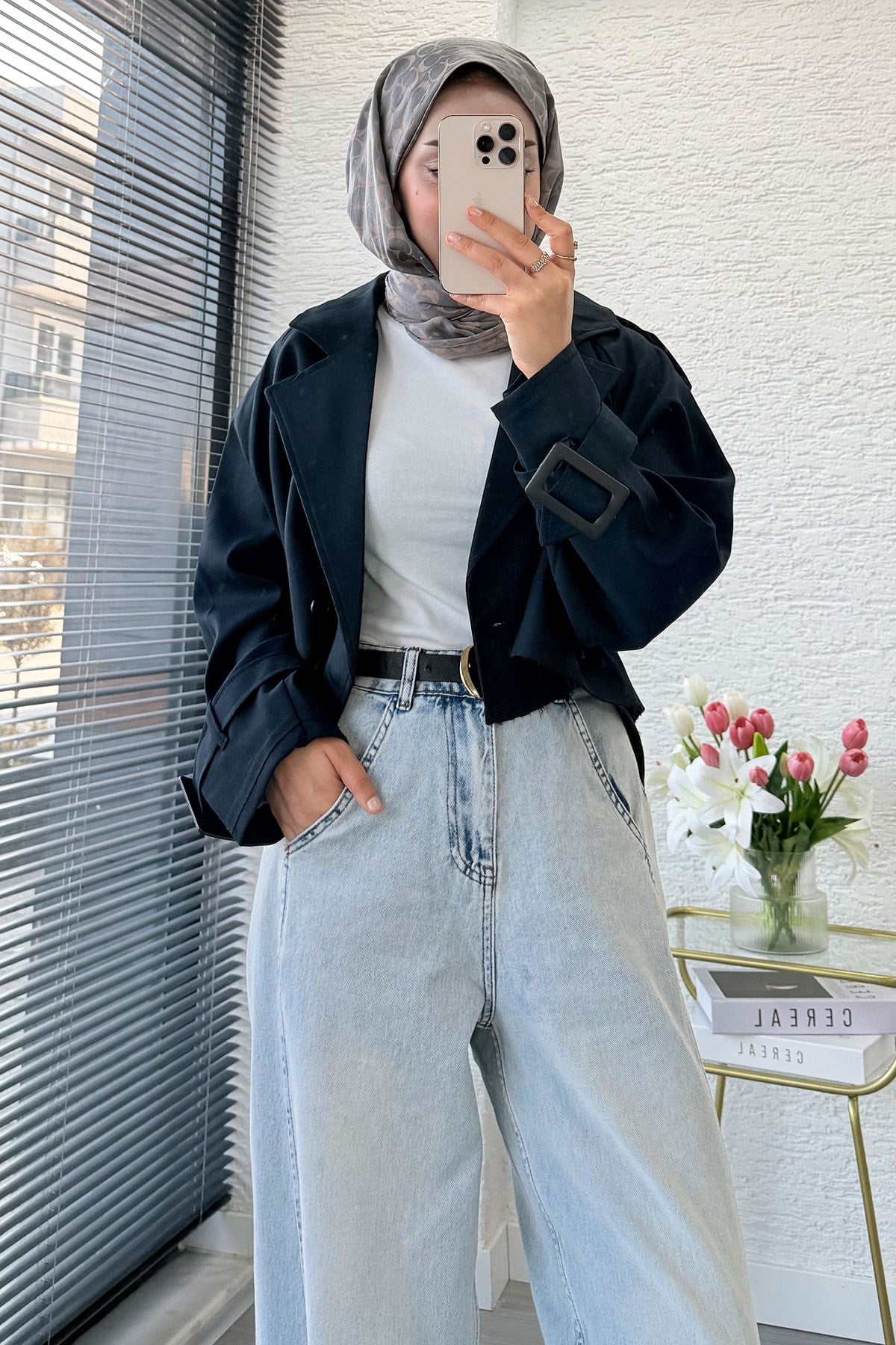 Premıum Şalvar Kesim Drop Crotch Jean Pantolon - Açık Mavi