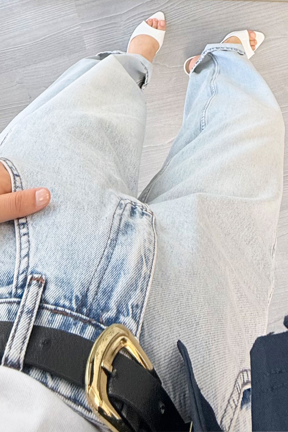 Premıum Şalvar Kesim Drop Crotch Jean Pantolon - Açık Mavi