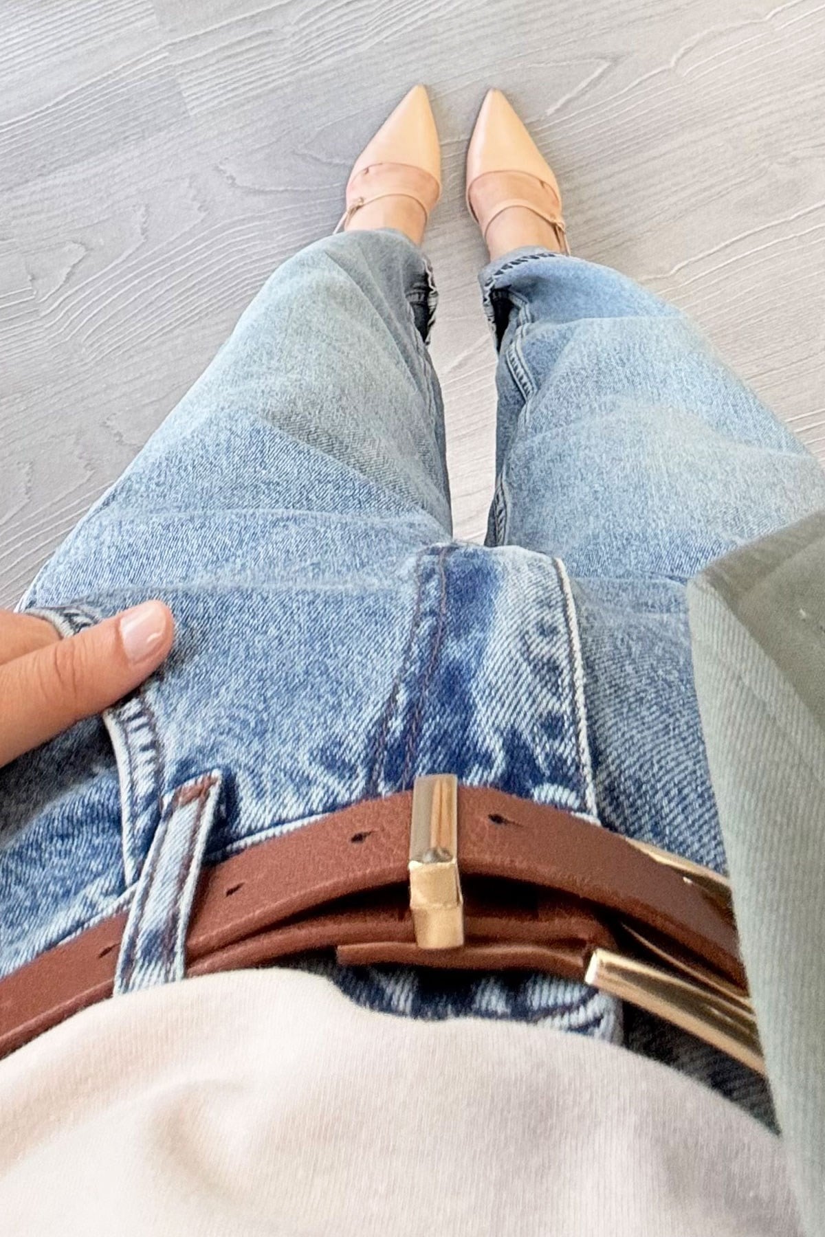 Premıum Şalvar Kesim Drop Crotch Jean Pantolon - Mavi