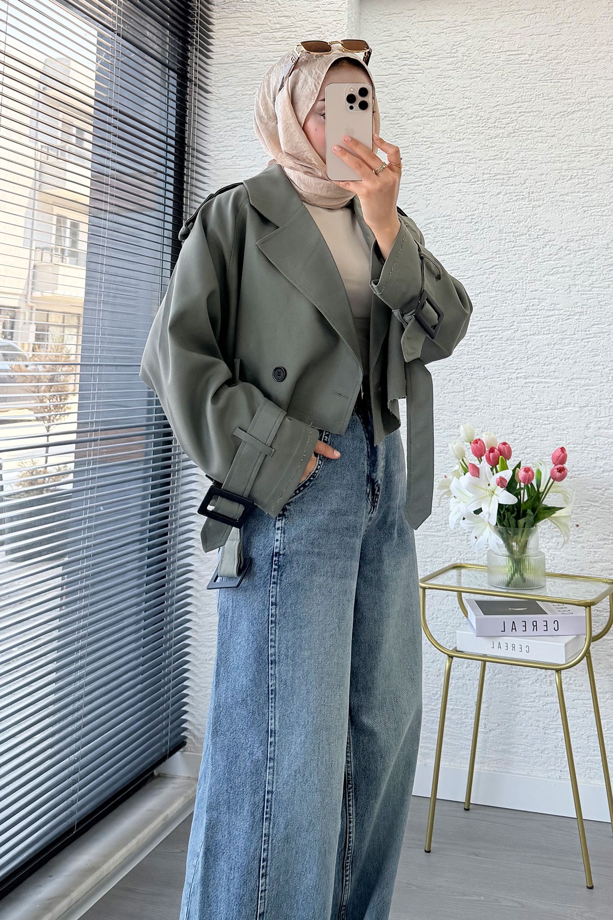 Premıum Şalvar Kesim Drop Crotch Jean Pantolon - Mavi