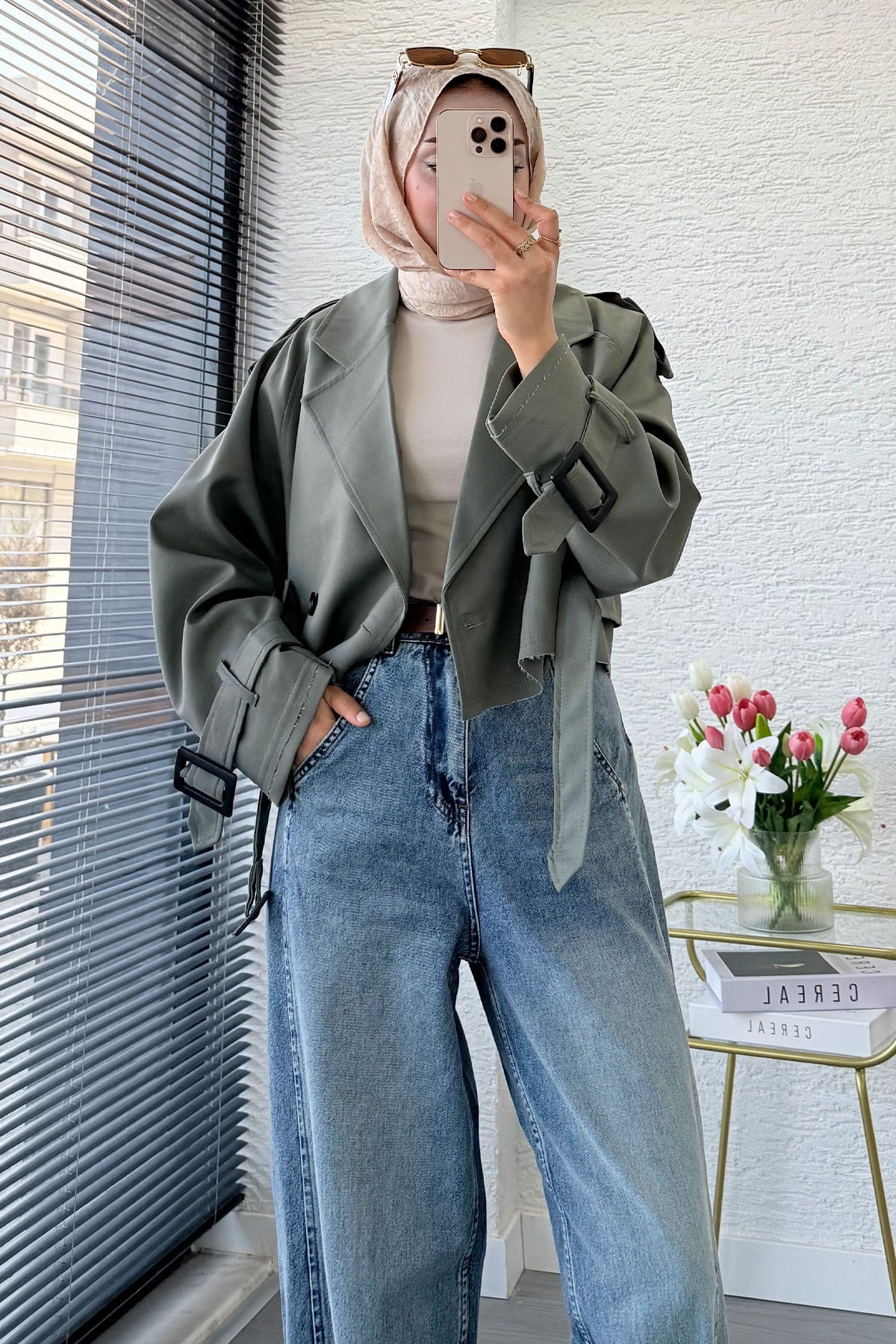 Premıum Şalvar Kesim Drop Crotch Jean Pantolon - Mavi