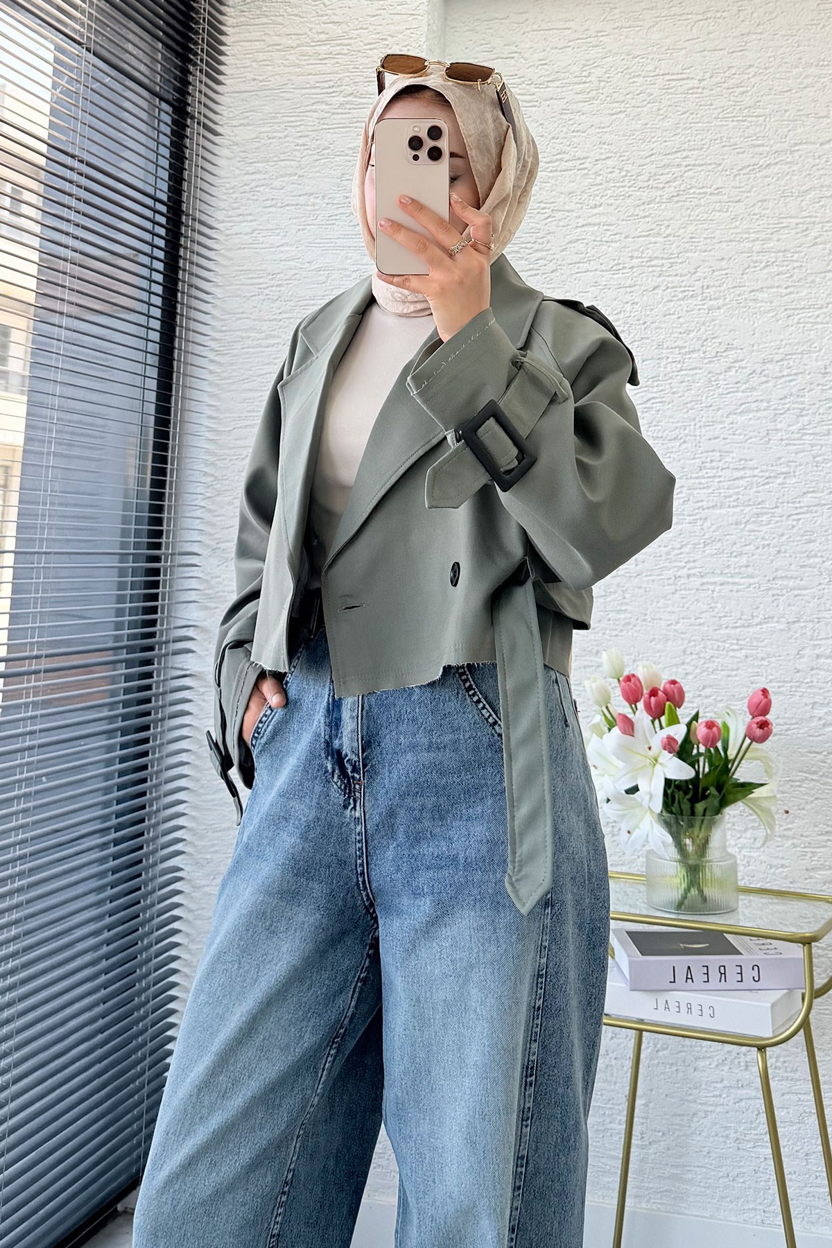 Premıum Şalvar Kesim Drop Crotch Jean Pantolon - Mavi