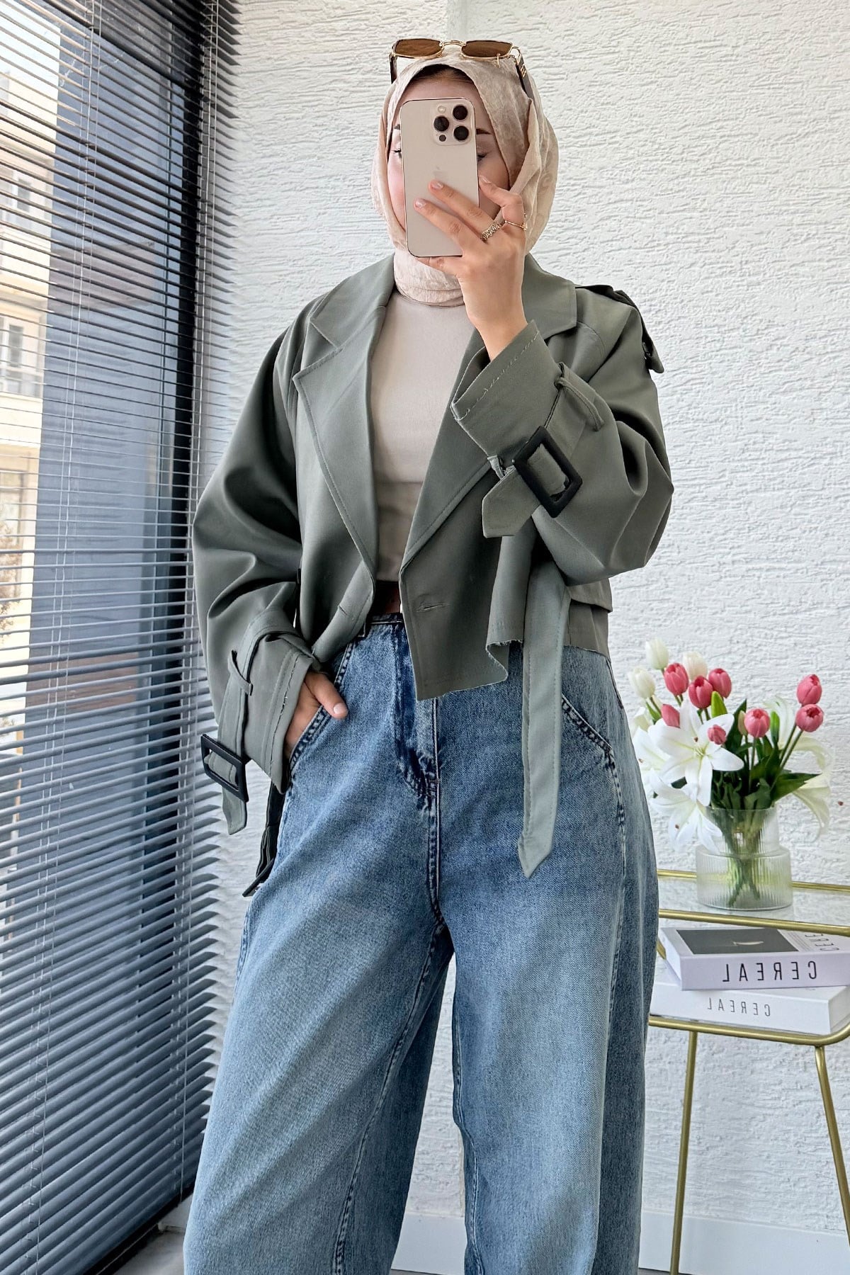 Premıum Şalvar Kesim Drop Crotch Jean Pantolon - Mavi