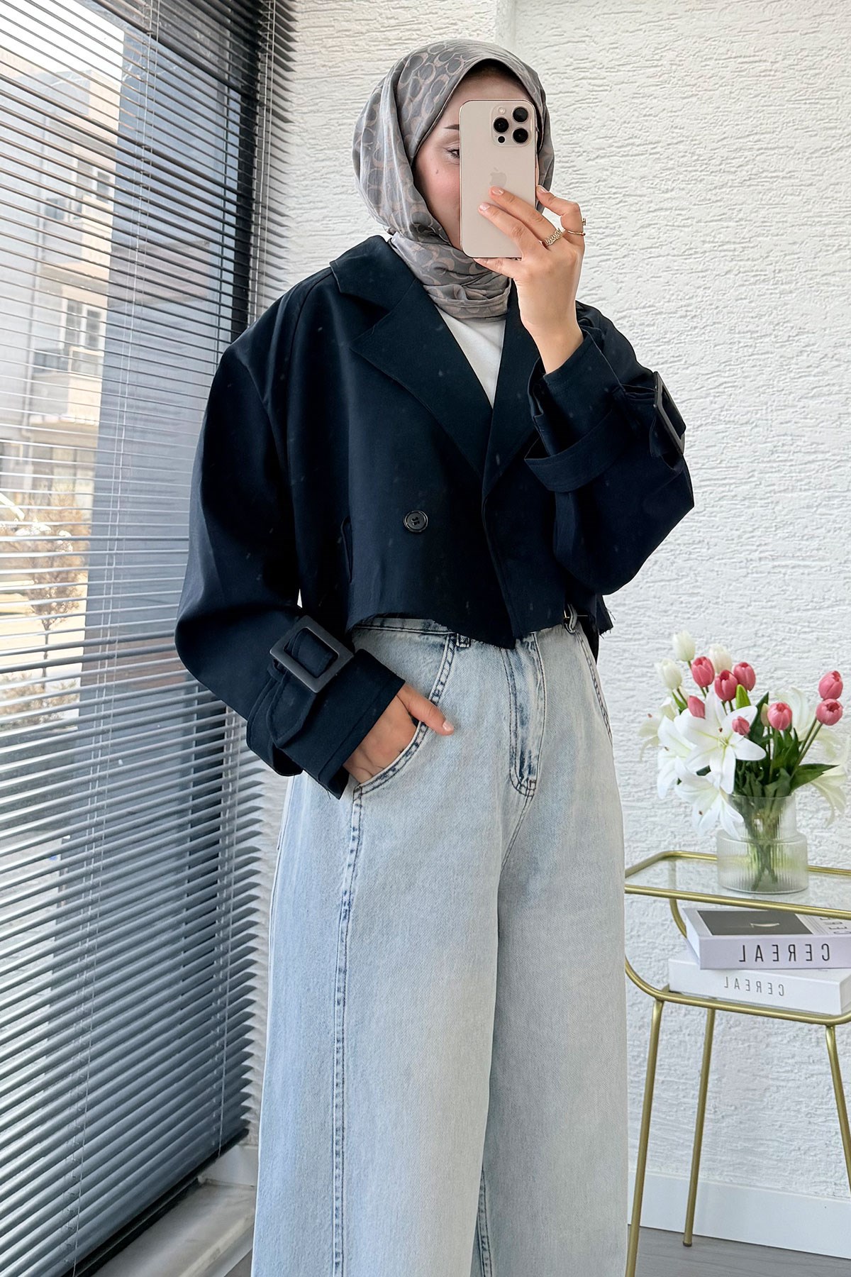 Premıum Şalvar Kesim Drop Crotch Jean Pantolon - Açık Mavi