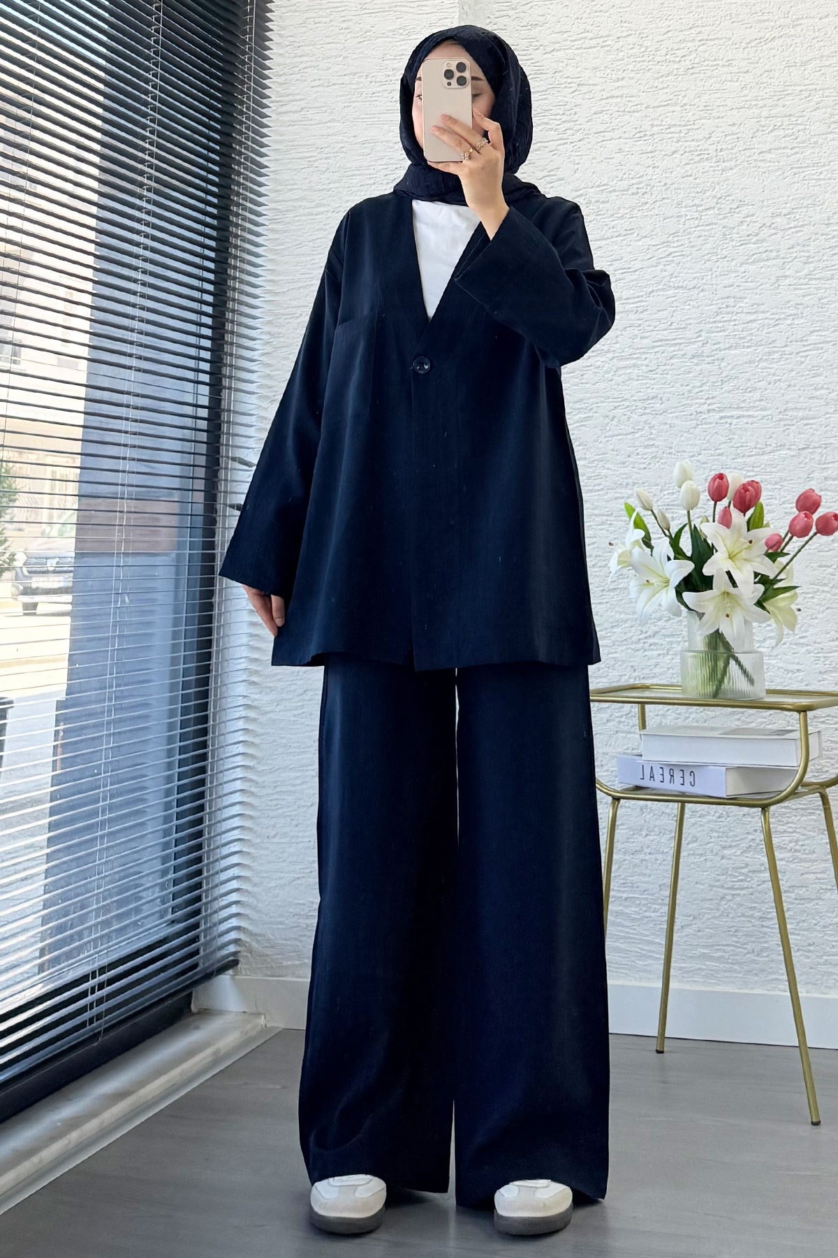 Premium Tek Düğmeli Modal Pantolon Takım - Lacivert