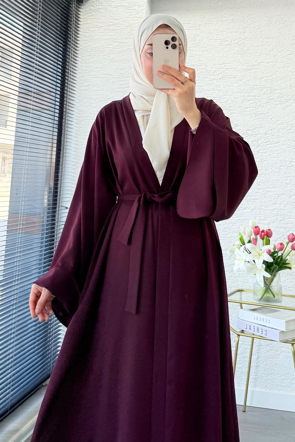 Premium Volan Kol Diana Abaya – Bordo