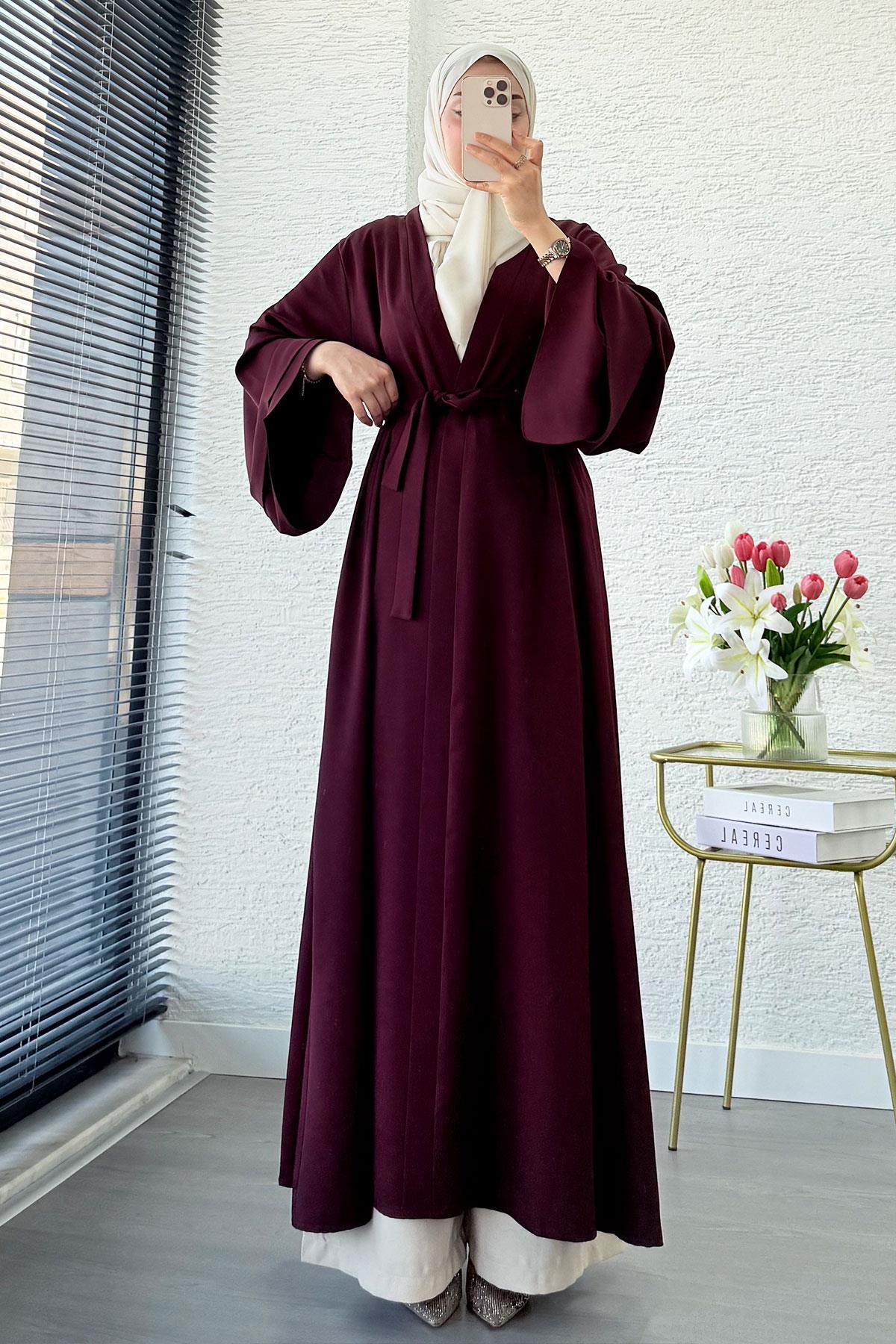 Premium Volan Kol Diana Abaya – Bordo