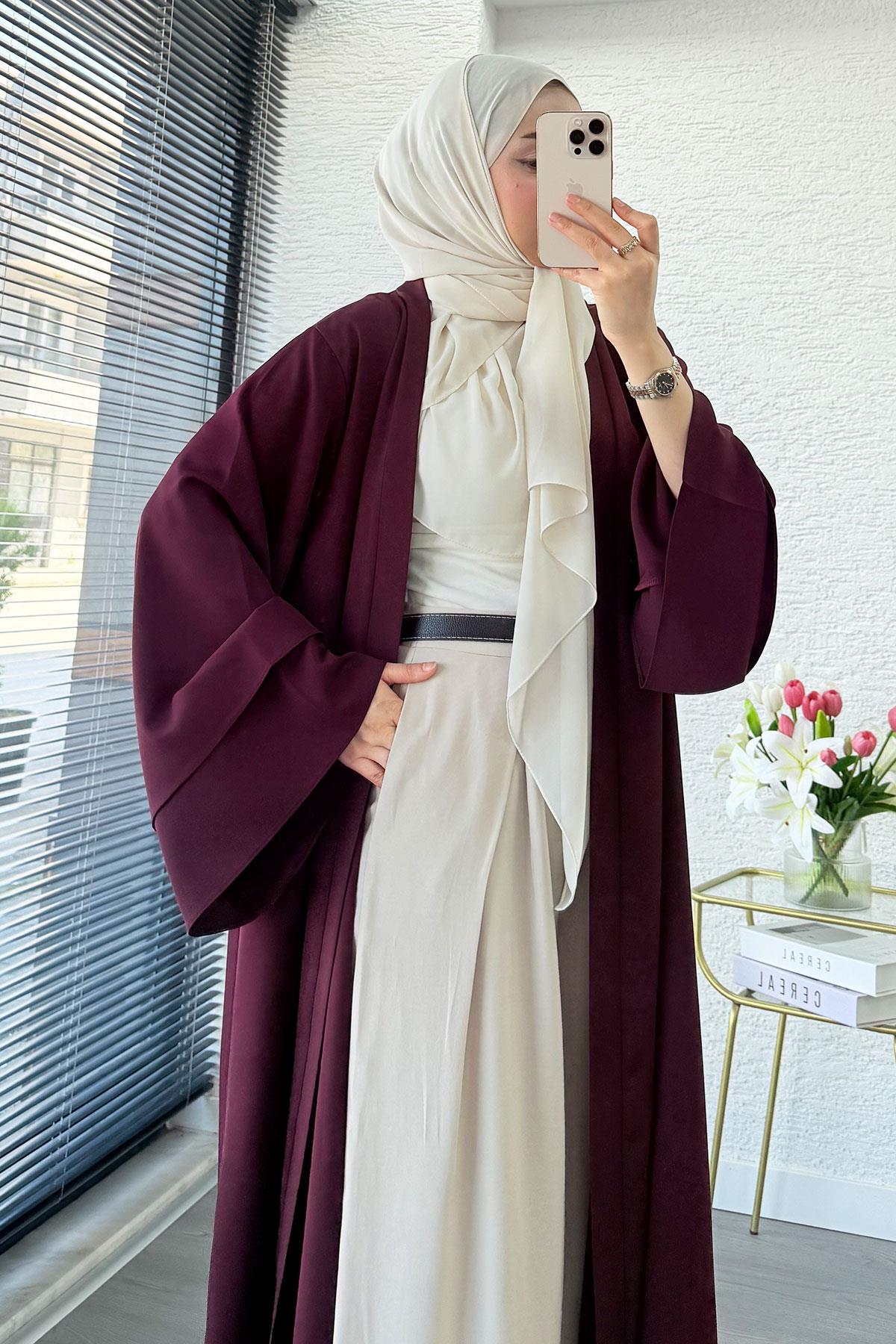 Premium Volan Kol Diana Abaya – Bordo