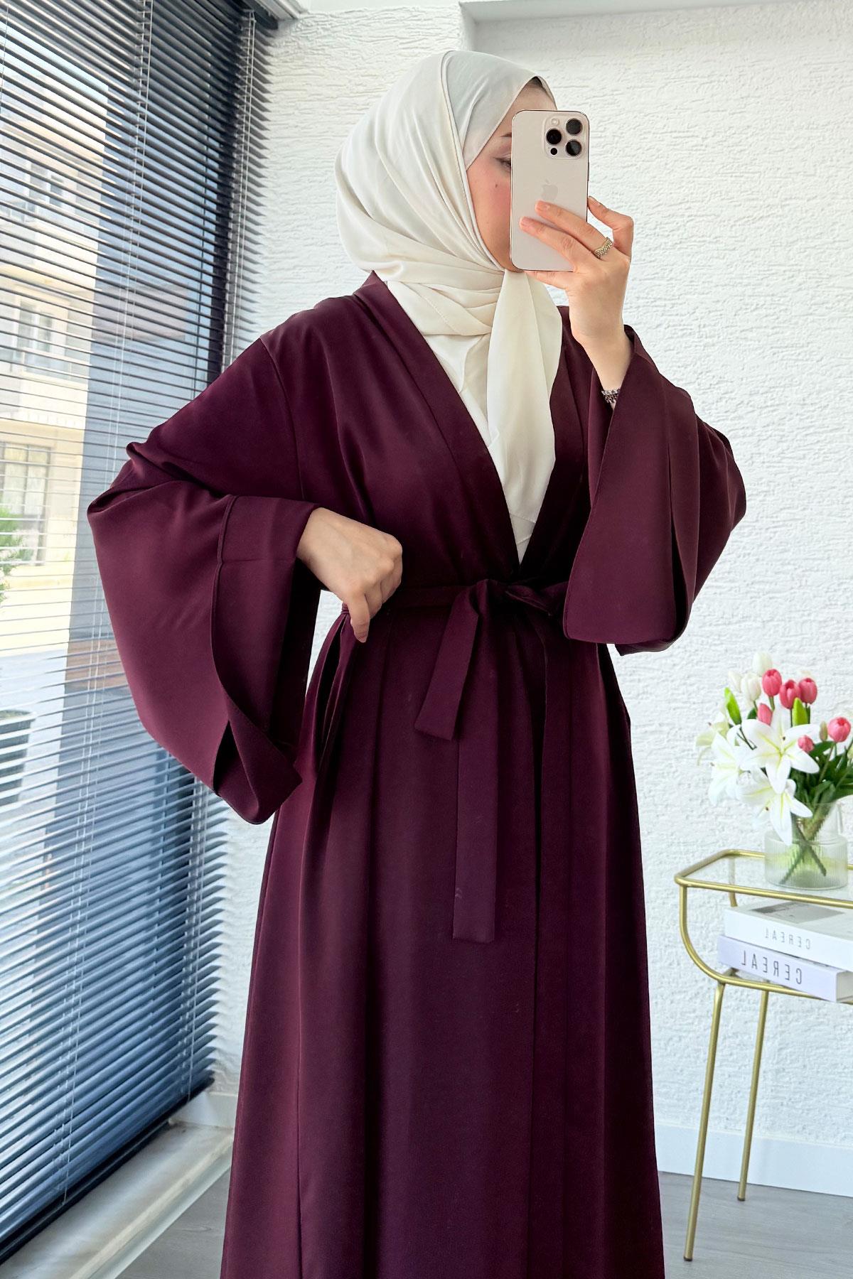 Premium Volan Kol Diana Abaya – Bordo