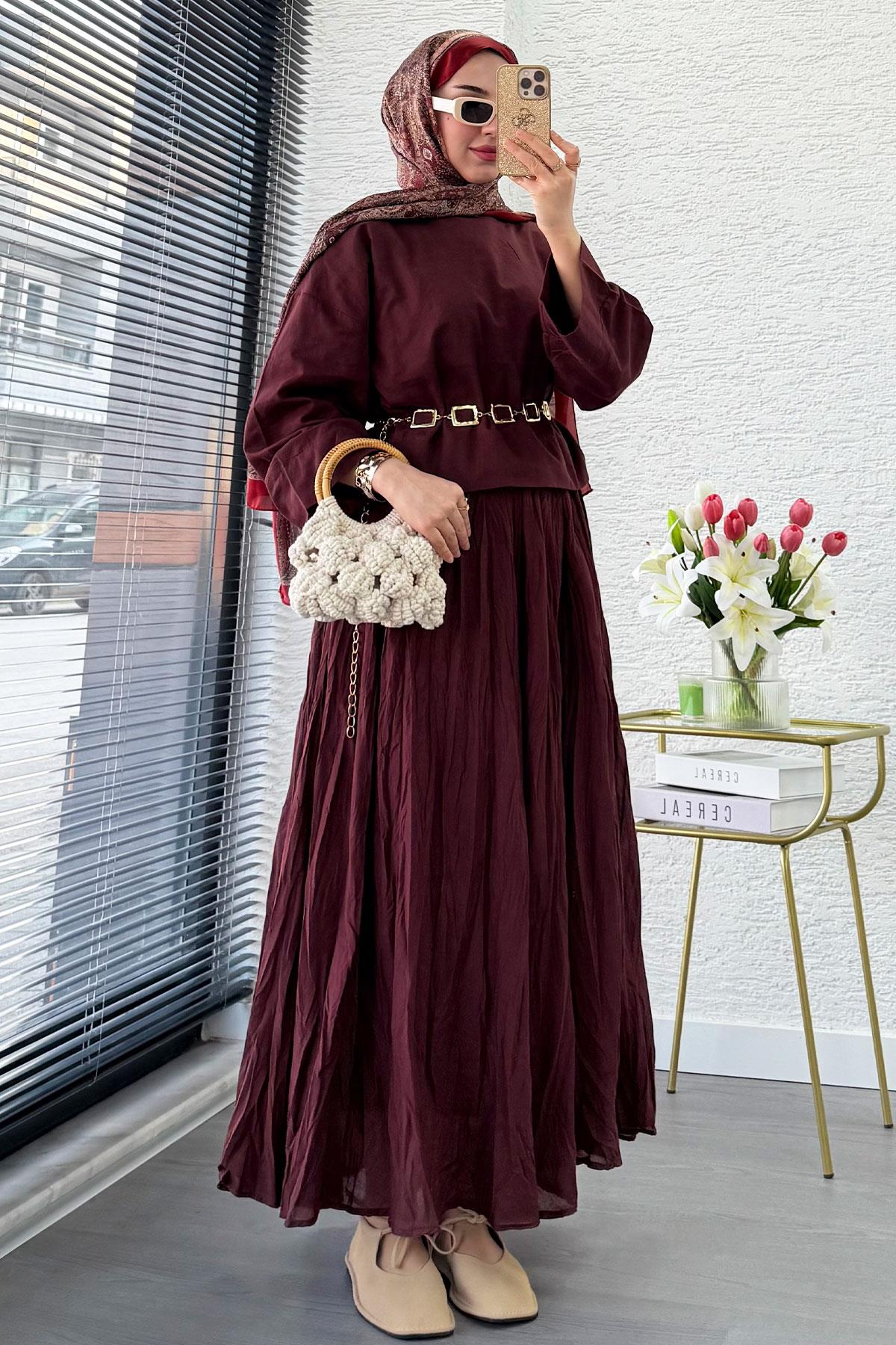 Premium Vual Crush Etekli İkili Takım – Bordo