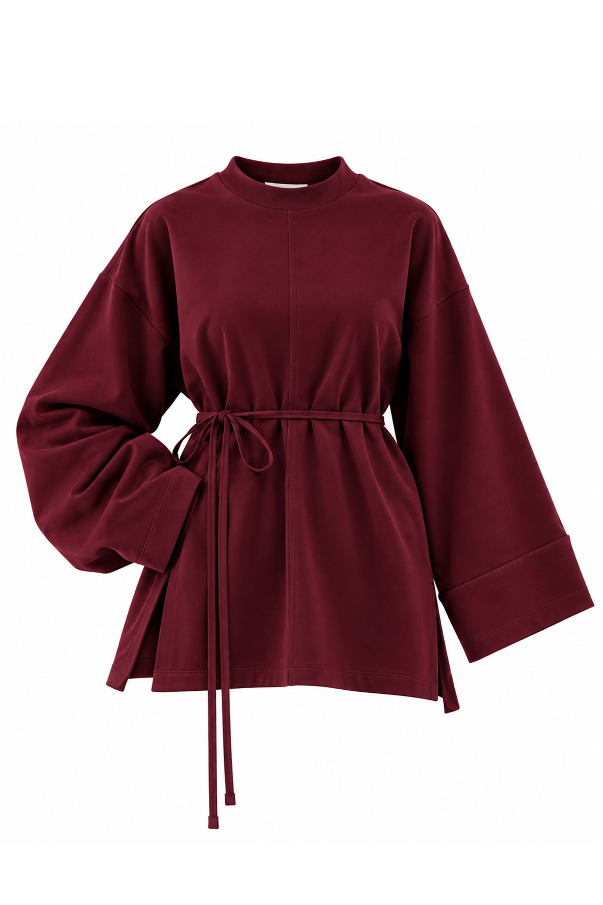 Premıum Yanları Yırtmaç Detaylı Basic Tunik - Bordo