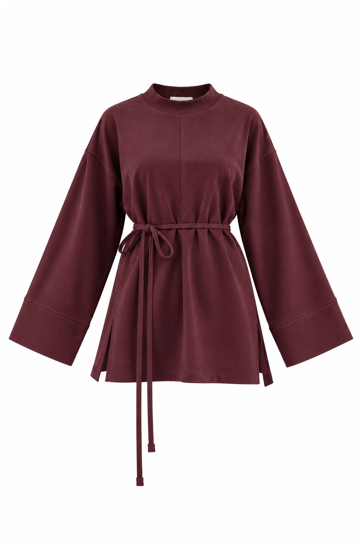 Premıum Yanları Yırtmaç Detaylı Basic Tunik - Mürdüm